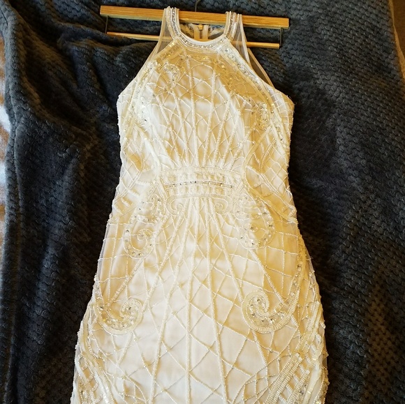 French Connection Dresses & Skirts - White Intricate Beaded Dress